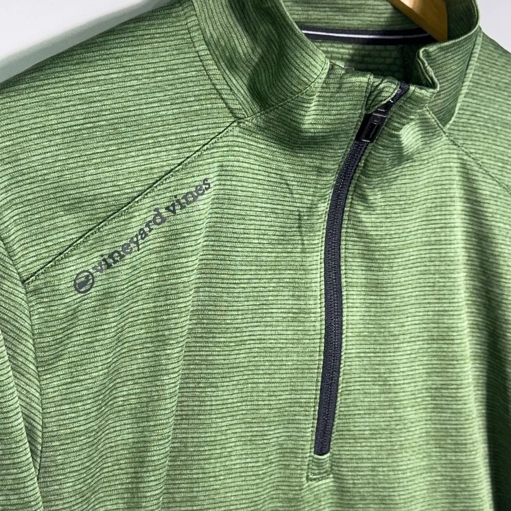 Vineyard Vines Sankaty‎ Quarter Zip Mens Size Large OTG Performance Green